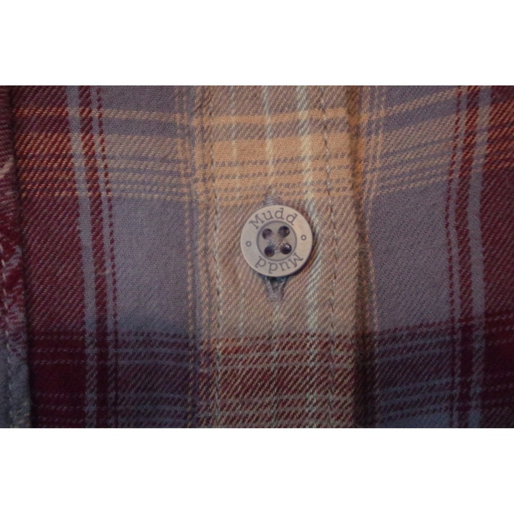 Mudd Women's XS Purple Plaid Flannel Button Down Shirt Long Sleeve Cotton - Picture 3 of 7